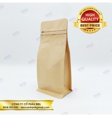 Túi đáy bằng pocket zipper giấy kraft ghép bạc 250g (50 túi)